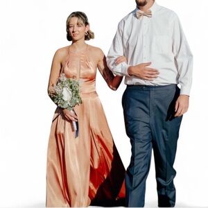 Long pink dress with slit